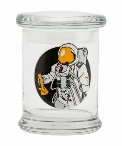 West Coast Gifts 420 Science Clear Glass Pop-Top Jar - Space Man
