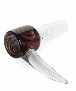 West Coast Gifts New Arrivals Red Eye Glass 14mm Reverse Spiral Funnel Bowl