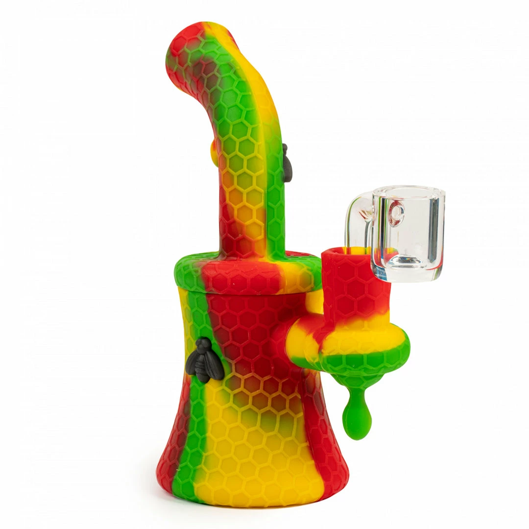 West Coast Gifts Stratus Silicone 6" Bee Dab Rig W/Quartz Banger Rigs 1 West Coast Gifts Stratus Silicone 6" Bee Dab Rig W/Quartz Banger Rigs
