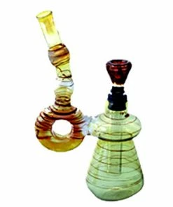 Maple Craft Inc. Striped Circle Glass Bubbler With Grip Bubblers