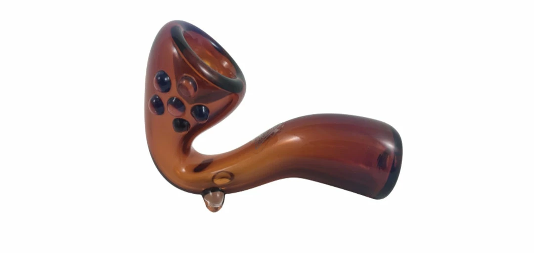 West Coast Gifts Red Eye Glass 3" Long Amber Sherlock Pipe 1 West Coast Gifts Red Eye Glass 3" Long Amber Sherlock Pipe