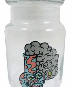 West Coast Gifts Storage 420 Science Clear Glass Pop-Top Jar - Happy Bong Jar