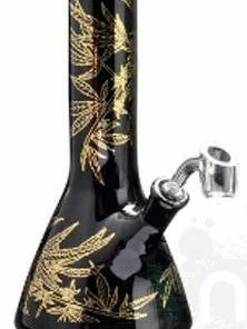 West Coast Gifts Red Eye Glass 8.5" Tall Leaf Concentrate Beaker Dab Rig