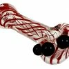 Mary Jane's Headquarters Chameleon Glass Pipes Piranha Red Swirl Pipe