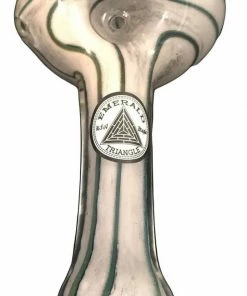 BOB Headquarters Pipes 4.5" Frit Spoon W/ Inside Out Stripe By Emerald Triangle Glass