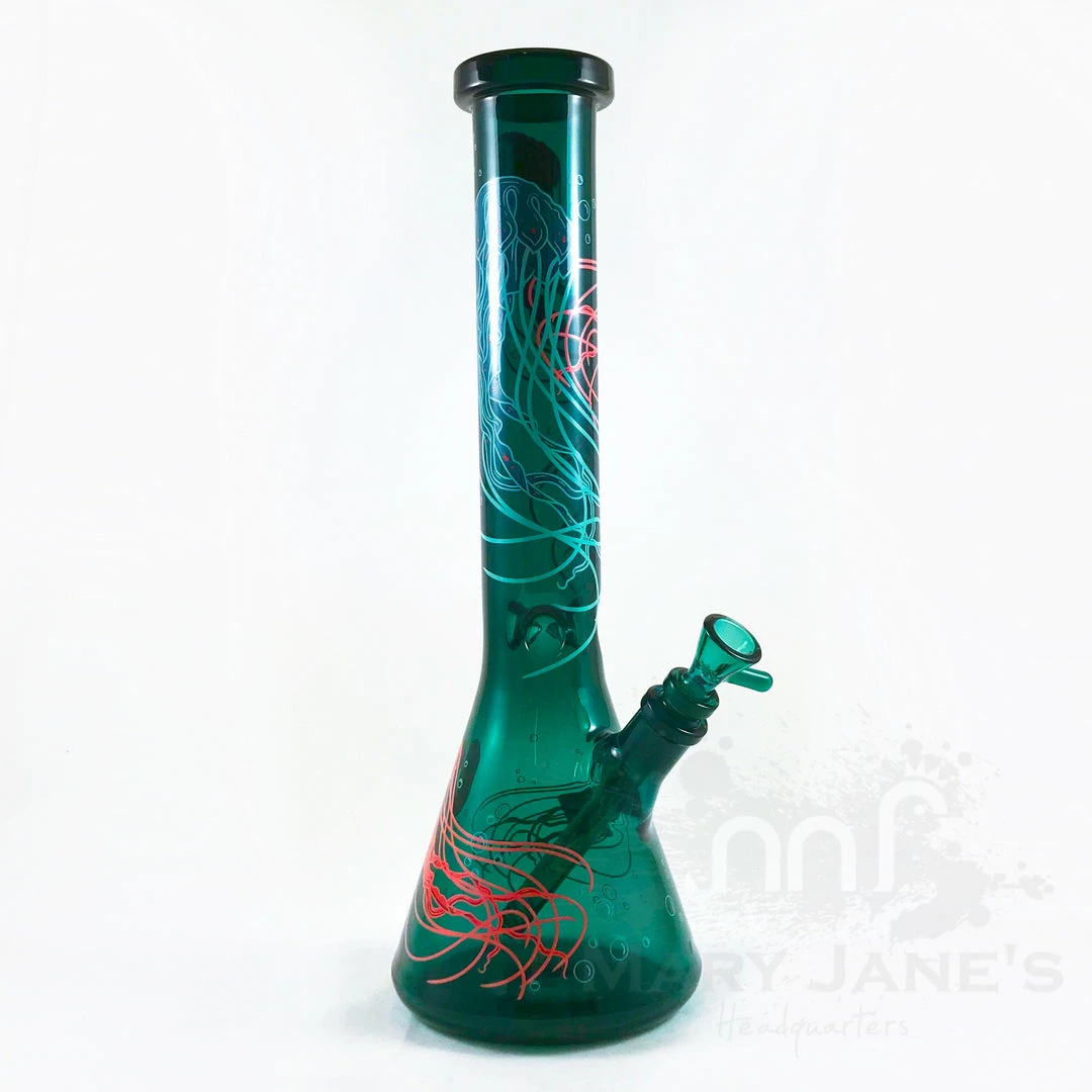 West Coast Gifts Red Eye 15" Tall Jellyfish Beaker Bong Red Eye Glass 2 West Coast Gifts Red Eye 15" Tall Jellyfish Beaker Bong Red Eye Glass