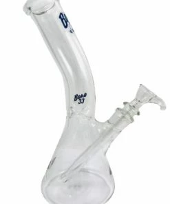 Mary Jane's Headquarters Boro Thirty-Three 11" Tall Bent Neck Beaker Tube Bong Bongs