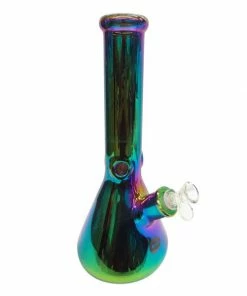 Moe Gifts No Logo 14" Tall Oil Slick Glass Beaker Bong