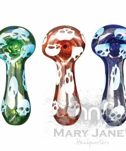 West Coast Gifts Red Eye Glass Skulls Glass Hand Pipe