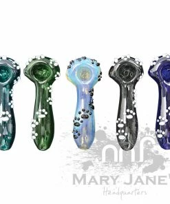 West Coast Gifts Red Eye Glass Paw Print Glass Hand Pipe