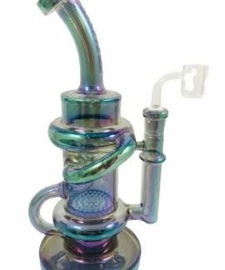 West Coast Gifts Red Eye Tek 9.5" Tall Metallic Terminator Finish Glitch Klein Recycler Dab Rig New Arrivals