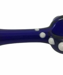 West Coast Gifts Red Eye Glass 4" Long Blue Dotted Pipe