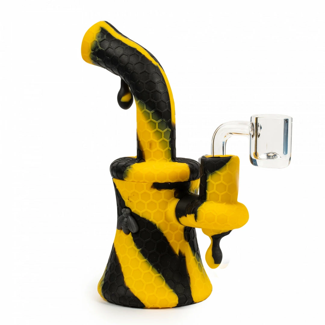 West Coast Gifts Stratus Silicone 6" Bee Dab Rig W/Quartz Banger Rigs 4 West Coast Gifts Stratus Silicone 6" Bee Dab Rig W/Quartz Banger Rigs