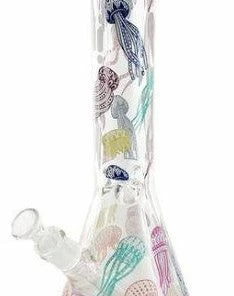 BOB Headquarters 14" Jellyfish Mermaid Design Beaker Bong By Infyniti Glass