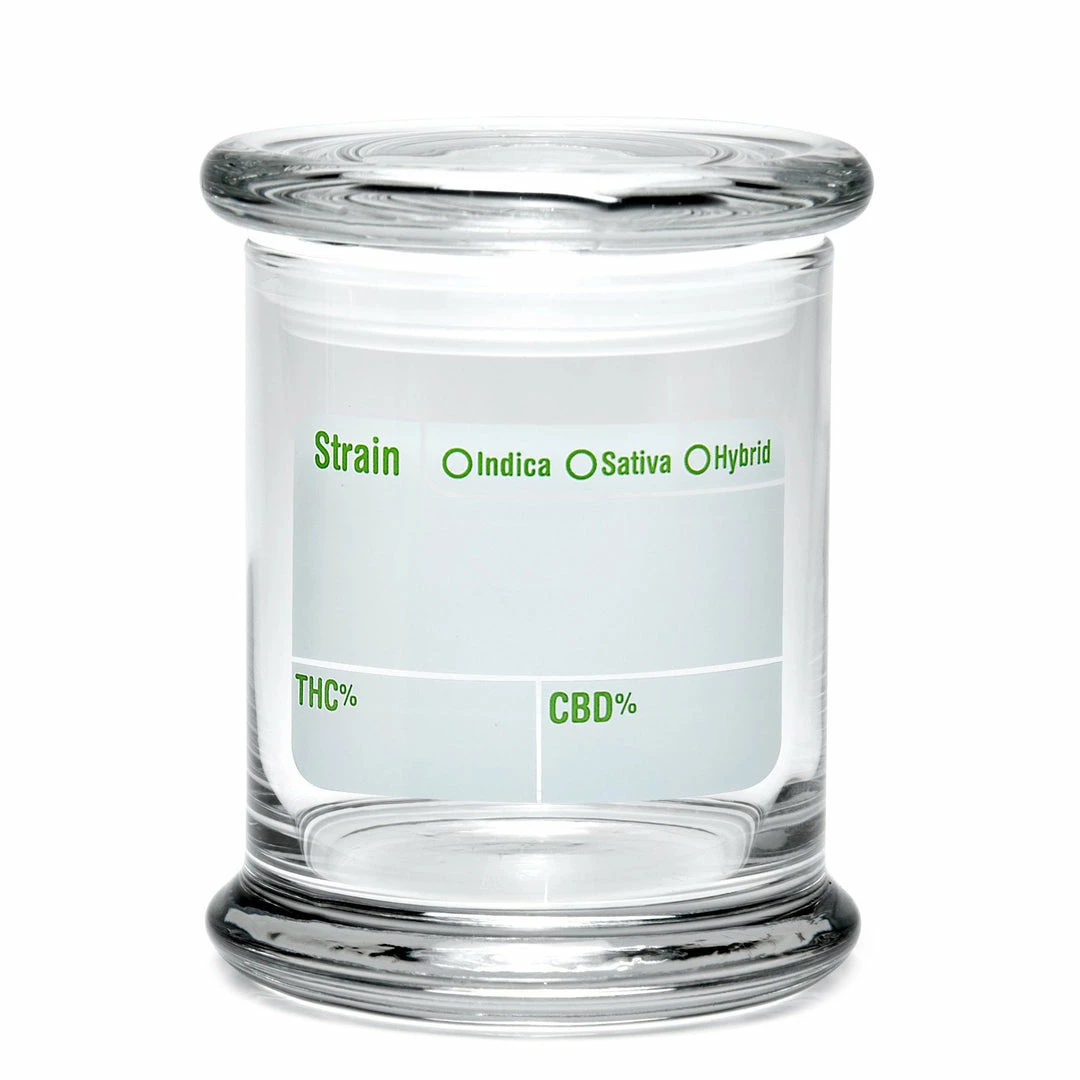 BOB Headquarters 420 Science Clear Glass Pop-Top Jar - Modern Write & Erase Storage 1 BOB Headquarters 420 Science Clear Glass Pop-Top Jar - Modern Write & Erase Storage