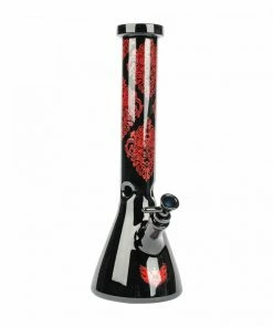 West Coast Gifts Red Eye Glass 15" Tall Black Beaker Bong W/Full Wrap Decal