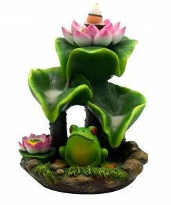 BOB Headquarters New Arrivals 6 X 5" Frog & Lily Pad Backflow Incense Burner