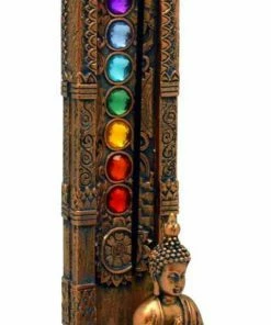 BOB Headquarters Meditating Buddha W/ Chakra Symbols Standing Incense Burner New Arrivals