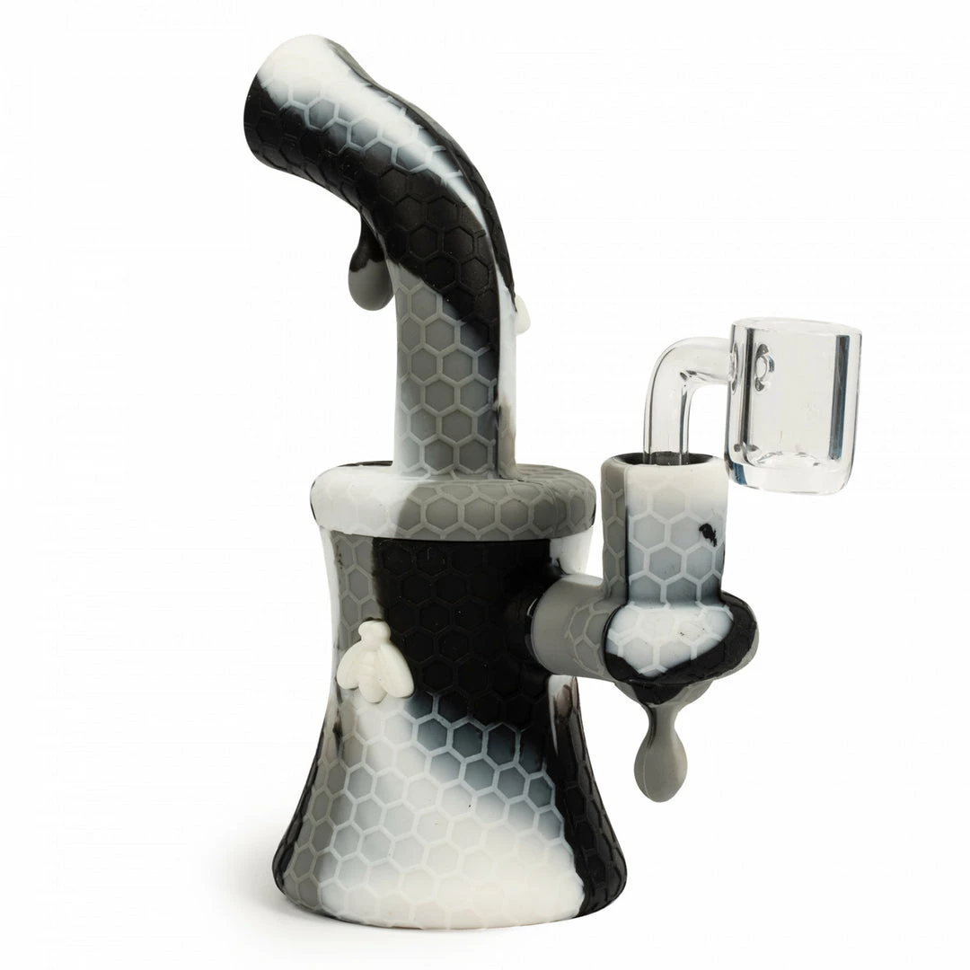 West Coast Gifts Stratus Silicone 6" Bee Dab Rig W/Quartz Banger Rigs 3 West Coast Gifts Stratus Silicone 6" Bee Dab Rig W/Quartz Banger Rigs