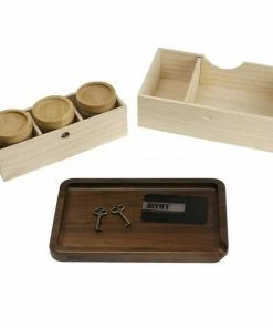 BOB Headquarters RYOT Lock R' Box W/ Rolling Tray & 3 Jars - Walnut 5 BOB Headquarters RYOT Lock R' Box W/ Rolling Tray & 3 Jars - Walnut