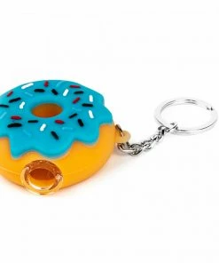West Coast Gifts Lit Silicone 2.25" Donut Hand Pipe W/ Glass Bowl & Keychain
