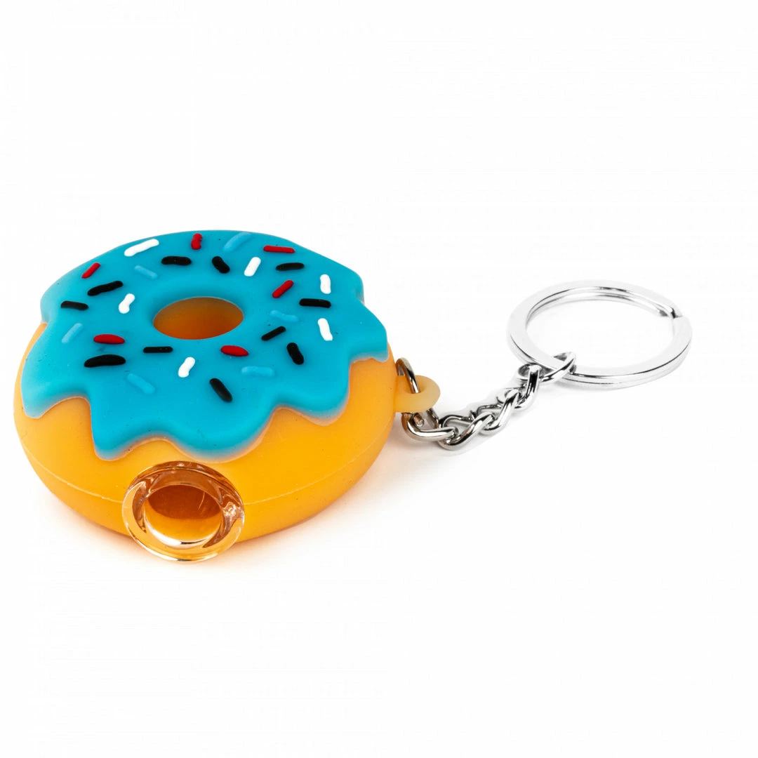 West Coast Gifts Lit Silicone 2.25" Donut Hand Pipe W/ Glass Bowl & Keychain 2 West Coast Gifts Lit Silicone 2.25" Donut Hand Pipe W/ Glass Bowl & Keychain
