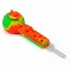 West Coast Gifts Silicone Hand Pipe 4.5" Hand Pipe & Nectar Collector W/Glass Bowl, Quartz Tip & Bowl Cover