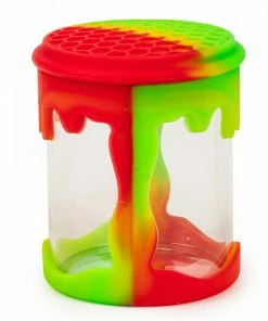 West Coast Gifts Storage LIT 2.75" Tall Silicone Jar With Honeycomb Pattern