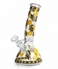 West Coast Gifts 8" Yellow Hive Lean Back Beaker Bongs