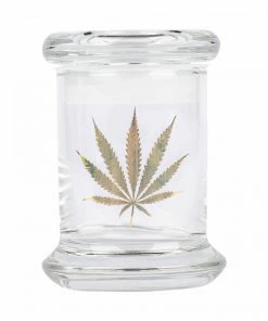 West Coast Gifts New Arrivals 420 Science Clear 24k Gold Hemp Leaf Jars