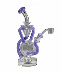 West Coast Gifts Red Eye Glass 9" Tall Cumulus Double Recycler Dab Rig
