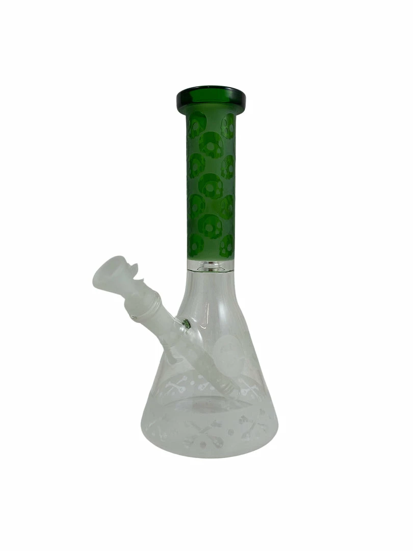 Cheech Glass 10" Tall Sandblast Beaker Bongs 2 Cheech Glass 10" Tall Sandblast Beaker Bongs