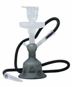 The Smokesman Nice Glass 13" Tall Sandblasted Glass-On-Glass Hookah Set