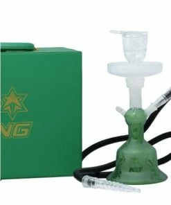 The Smokesman Nice Glass 13" Tall Sandblasted Glass-On-Glass Hookah Set