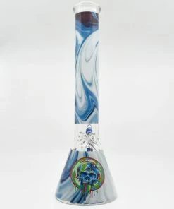 Castle Glassworks 16" Tall Vomit Skull Beaker Bong New Arrivals