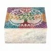 BOB Headquarters 4" X 4" Stone Box With Coloured Lid - Tree Of Life