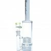 Hoss Glass HOSS 14" Tall Double Grid Straight W/ White Top Logo And Base And Accents (limited Quantity)