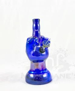 West Coast Gifts Retro Glass Platinum Metallic 'Flippin The Bird" Bongs