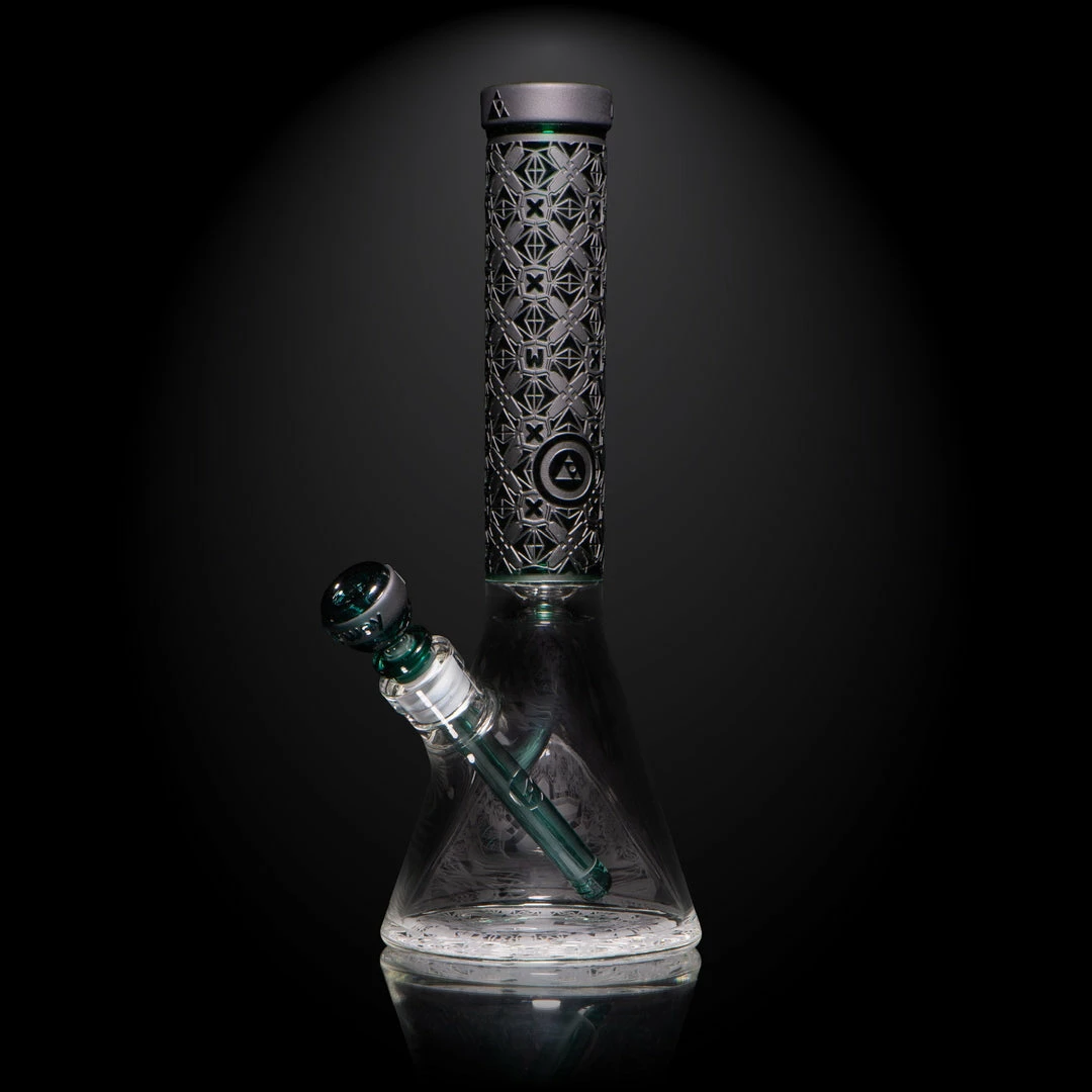 Milkyway Glass 15" Tall X-Morphic Evo Teal Beaker Bong 1 Milkyway Glass 15" Tall X-Morphic Evo Teal Beaker Bong