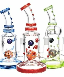 BOB Headquarters Pulsar 8" Wig Wag Ball Perc Dab Rigs - Assorted Colours