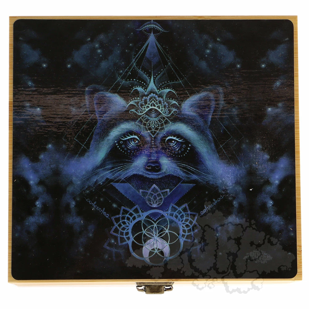 Puff Pipes Bamboo Storage Box W/ Grinder 4 Puff Pipes Bamboo Storage Box W/ Grinder