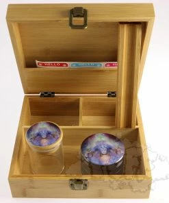Puff Pipes Bamboo Storage Box W/ Grinder