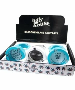 BOB Headquarters Ugly House Glass Ashtray W/ Silicone Cover New Arrivals