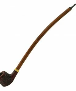 BOB Headquarters Wood Hand Pipes 15" Engraved Cherry Wood Curved Shire Pipe