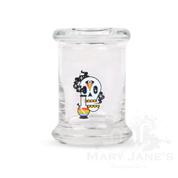 West Coast Gifts 420 Science Clear Glass Pop-Top Cosmic Skull Jar Storage 1 West Coast Gifts 420 Science Clear Glass Pop-Top Cosmic Skull Jar Storage