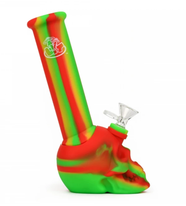 West Coast Gifts LIT Silicone 8.75" Tall Skull Base Bong W/ Glass Pull Out 1 West Coast Gifts LIT Silicone 8.75" Tall Skull Base Bong W/ Glass Pull Out