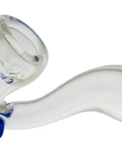 Puff Clear Sherlock Glass Pipe W/ Colour Dots