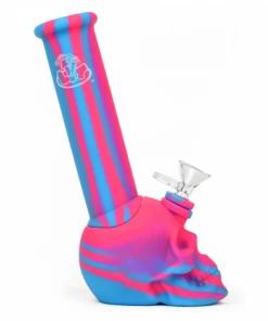 West Coast Gifts LIT Silicone 8.75" Tall Skull Base Bong W/ Glass Pull Out