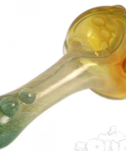 Puff Pipes Eckardt Glass Silver Fumed Twisted Spoon With Dots