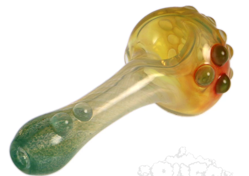 Puff Pipes Eckardt Glass Silver Fumed Twisted Spoon With Dots 1 Puff Pipes Eckardt Glass Silver Fumed Twisted Spoon With Dots